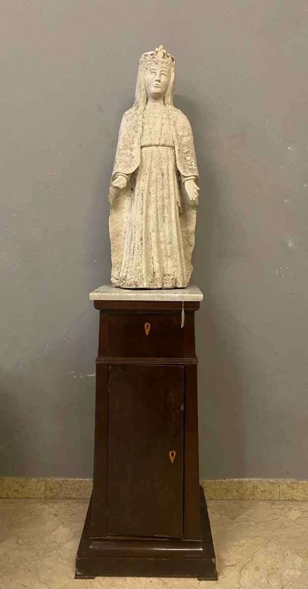 Vergine stante in pietra – Italia centrale, tra la fine del XIV e l’inizio del XV secolo-photo-1