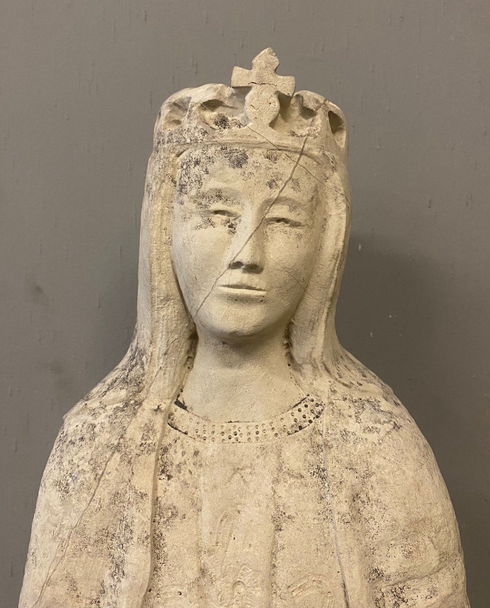 Vergine stante in pietra – Italia centrale, tra la fine del XIV e l’inizio del XV secolo-photo-4