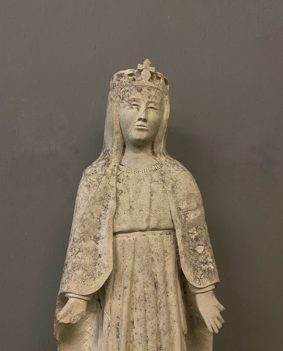 Vergine stante in pietra – Italia centrale, tra la fine del XIV e l’inizio del XV secolo-photo-5