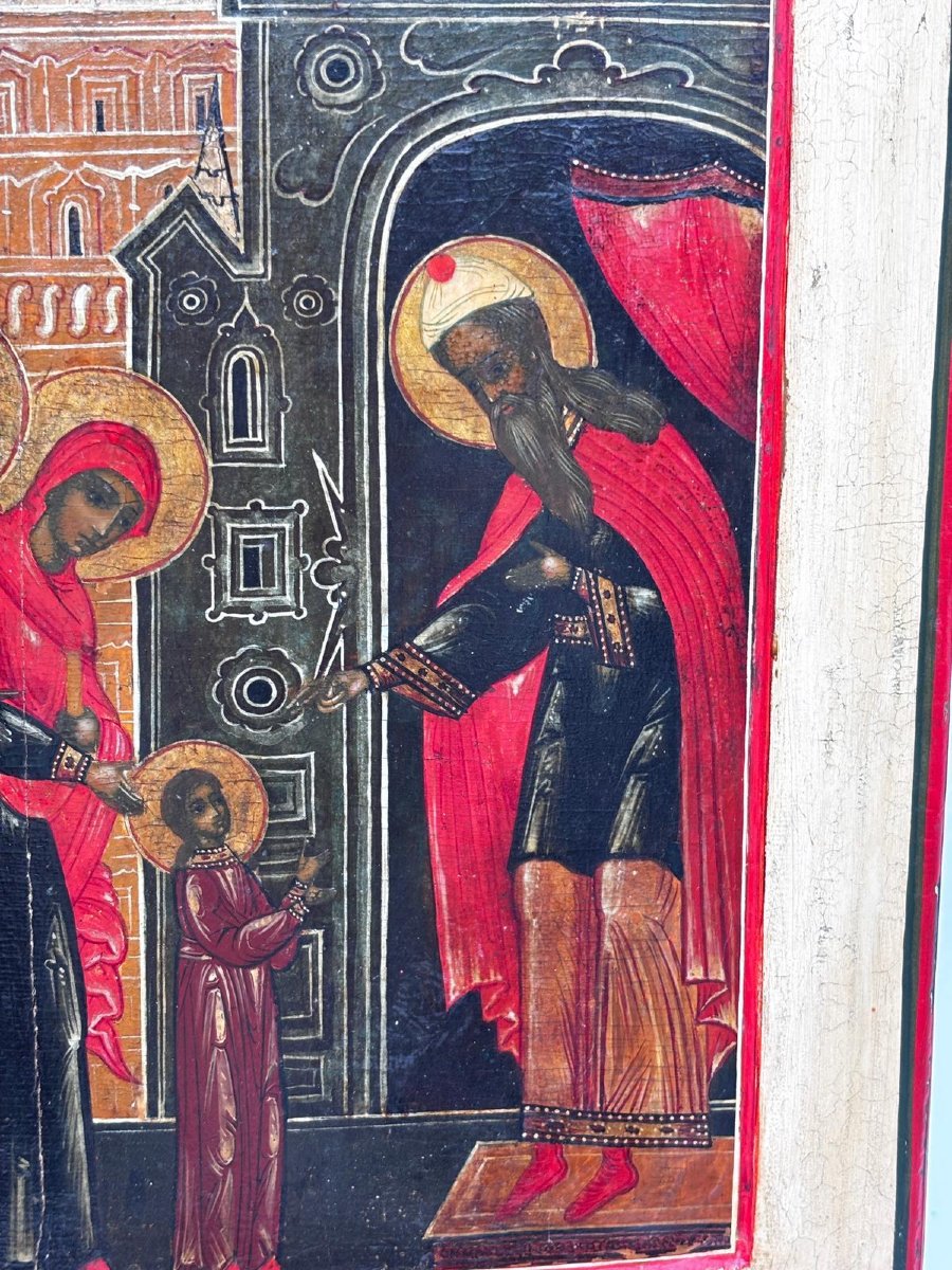 Icona Russa XIX Secolo – Presentazione della Vergine al Tempio-photo-3