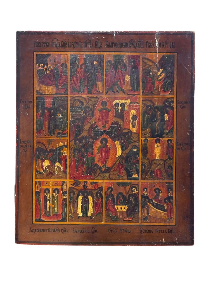 Grande Icona Russa XIX Secolo – Feste Liturgiche (Menaion)-photo-4