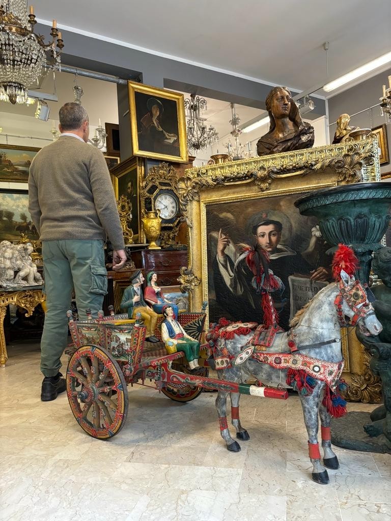 Carretto siciliano firmato Leonardo Ferro e Calvino Domenico – Trapani, XX secolo