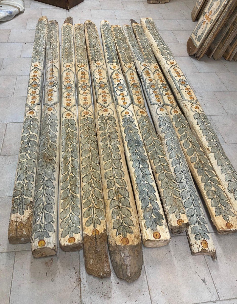 Antiche travi in legno dipinte-photo-2