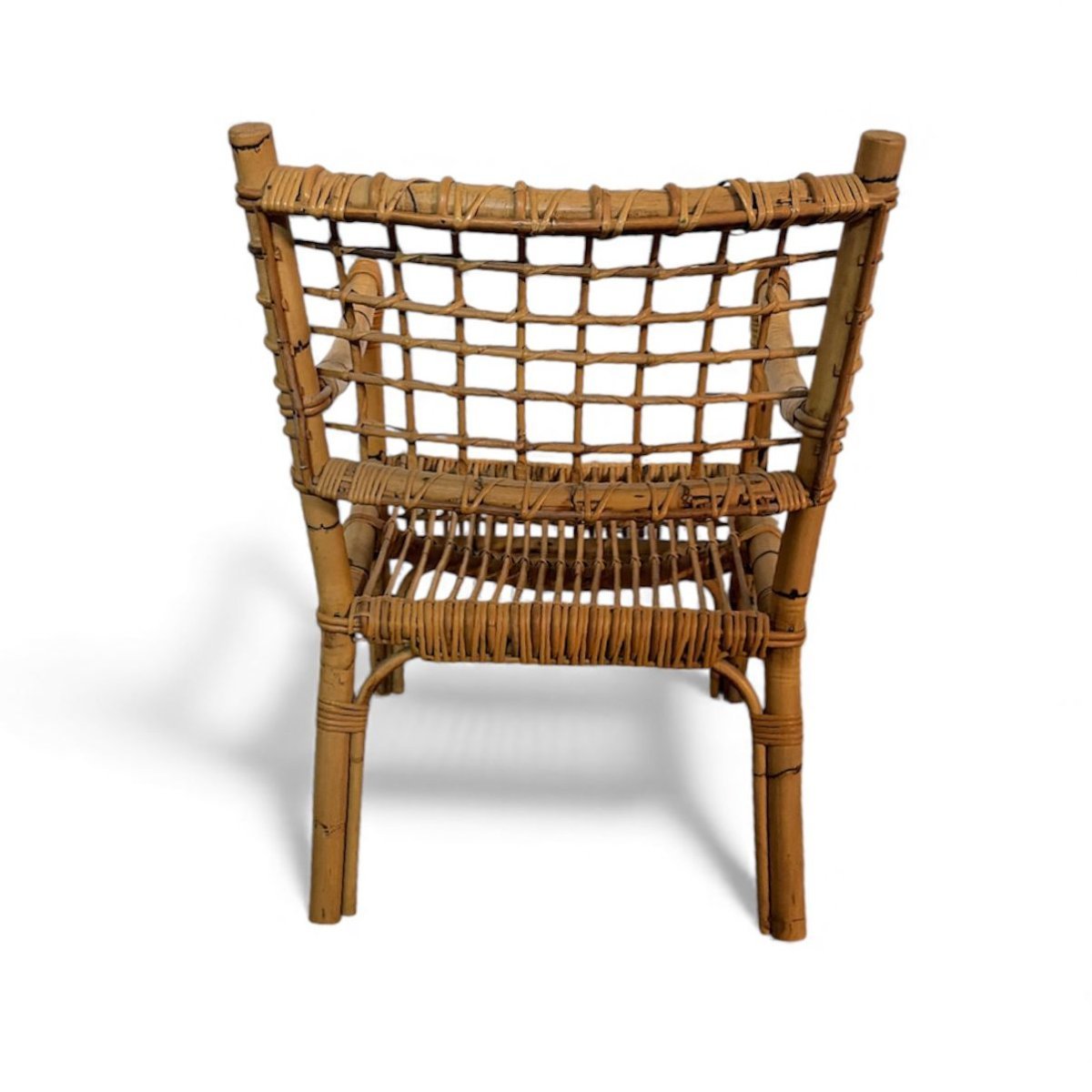 salotto in Bamboo e Rattan – Attribuito a Franco Albini per Bonacina, Italia Anni ’50–’60 –-photo-1