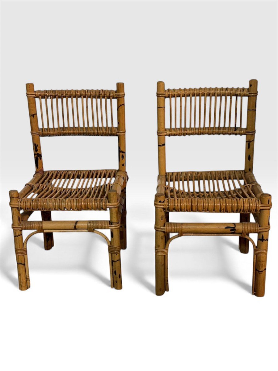 salotto in Bamboo e Rattan – Attribuito a Franco Albini per Bonacina, Italia Anni ’50–’60 –-photo-4