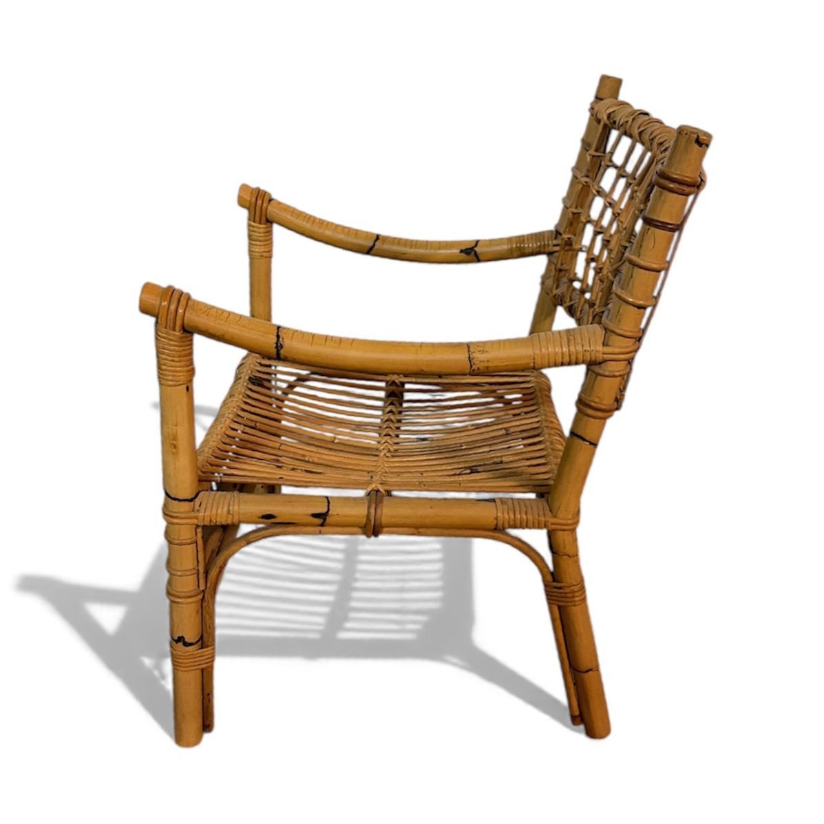 salotto in Bamboo e Rattan – Attribuito a Franco Albini per Bonacina, Italia Anni ’50–’60 –-photo-6