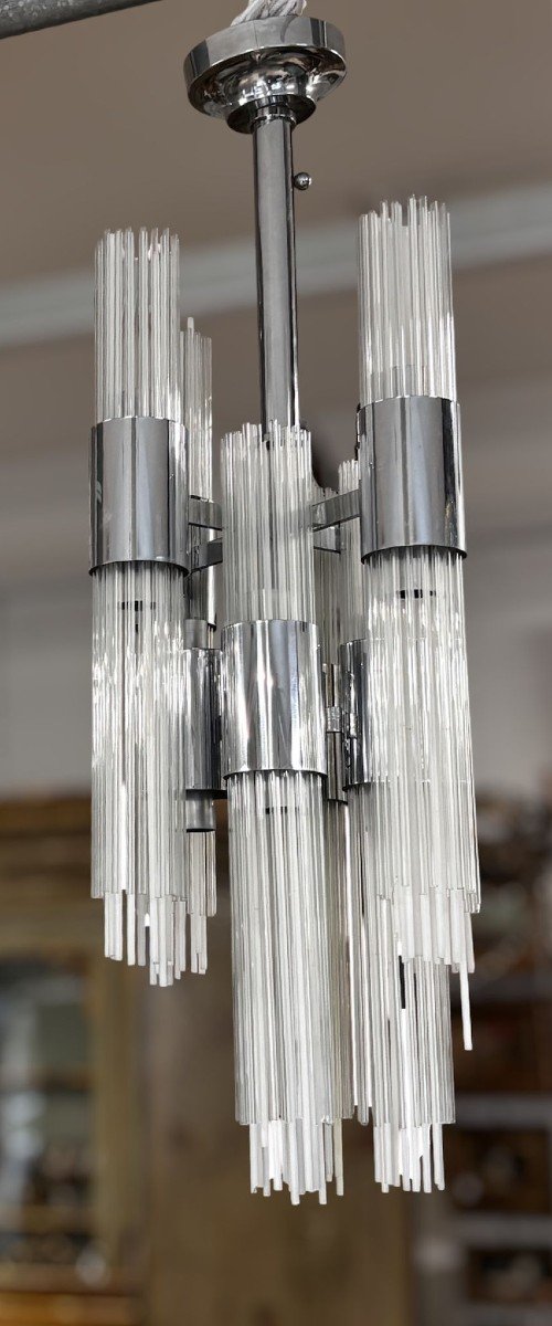 Venini, lampada a sospensione 12 luci , produzione Murano, Italia 1970-photo-3