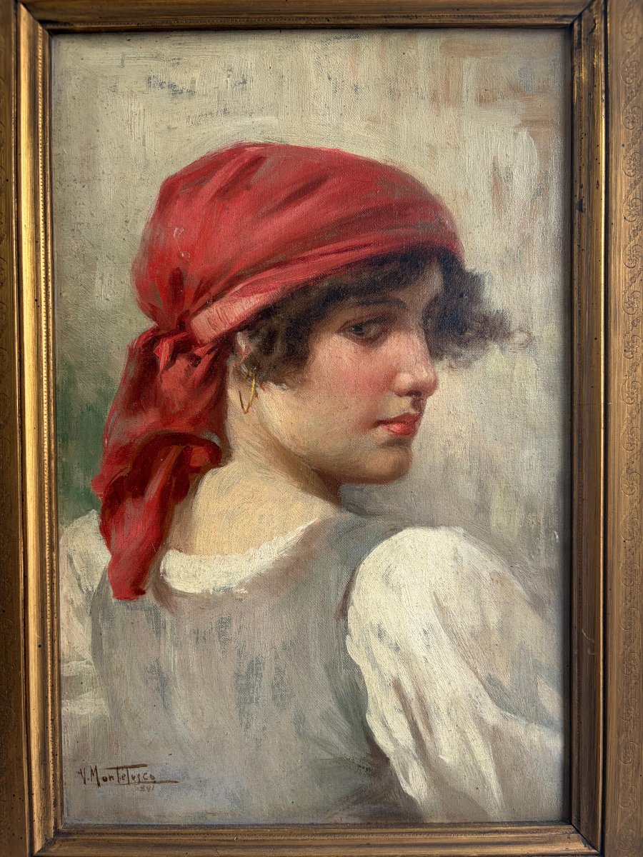 Ritratto femminile con fazzoletto rosso-photo-2