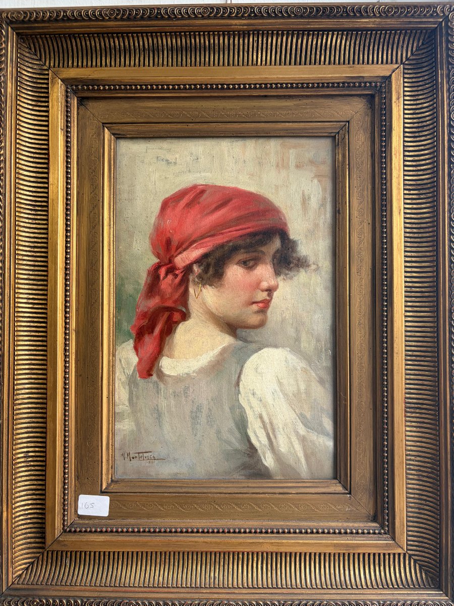 Ritratto femminile con fazzoletto rosso