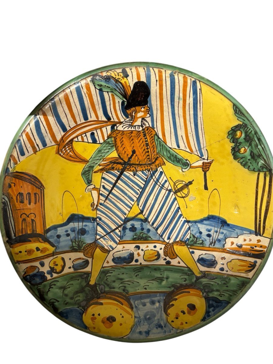 Grande piatto in maiolica italiana di Montelupo, XVII secolo (circa 1620-1640)-photo-2