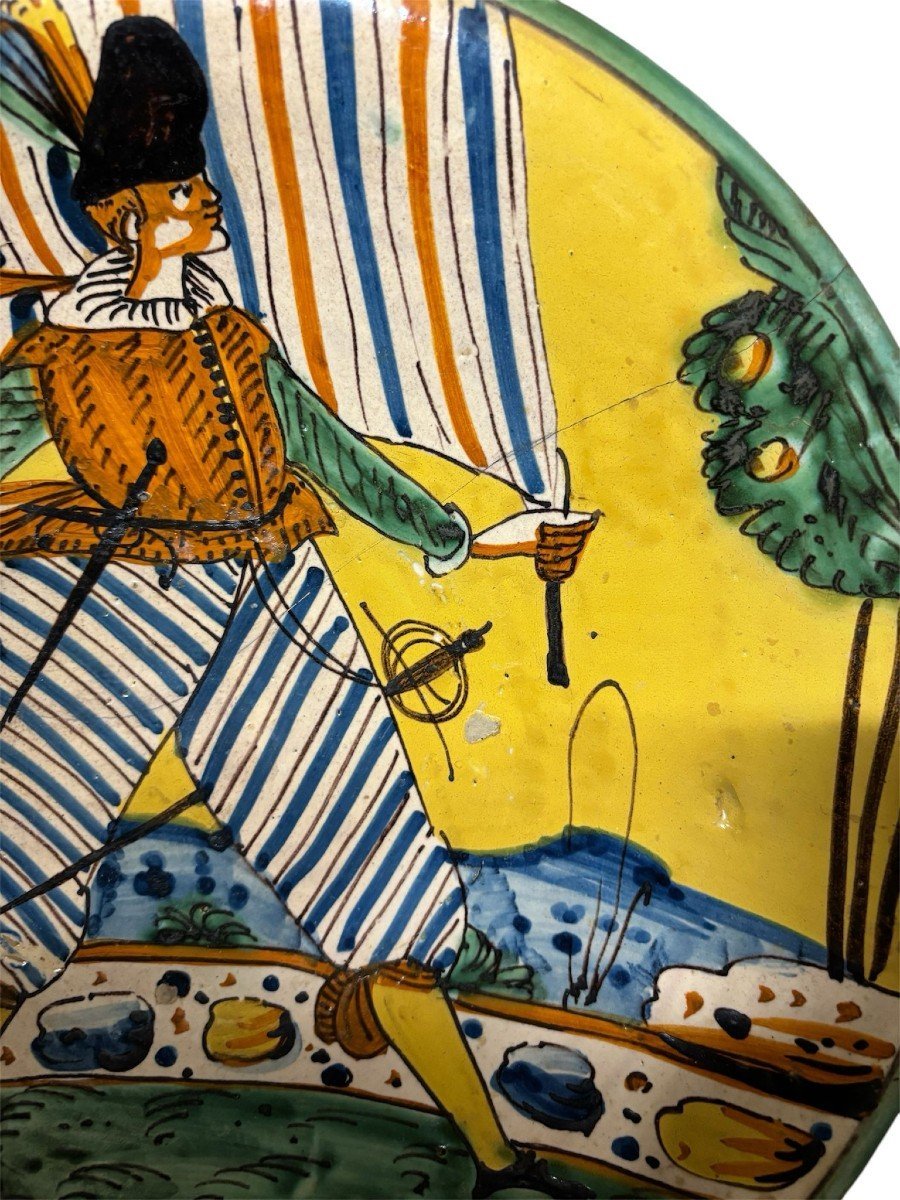 Grande piatto in maiolica italiana di Montelupo, XVII secolo (circa 1620-1640)-photo-3