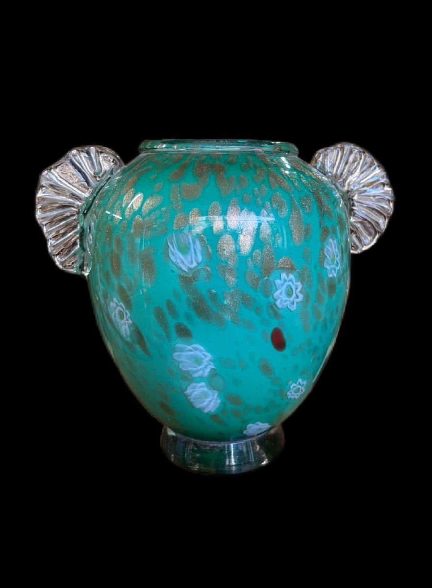 Titolo italien Vaso in vetro di murano, fratelli Toso, anni '60.