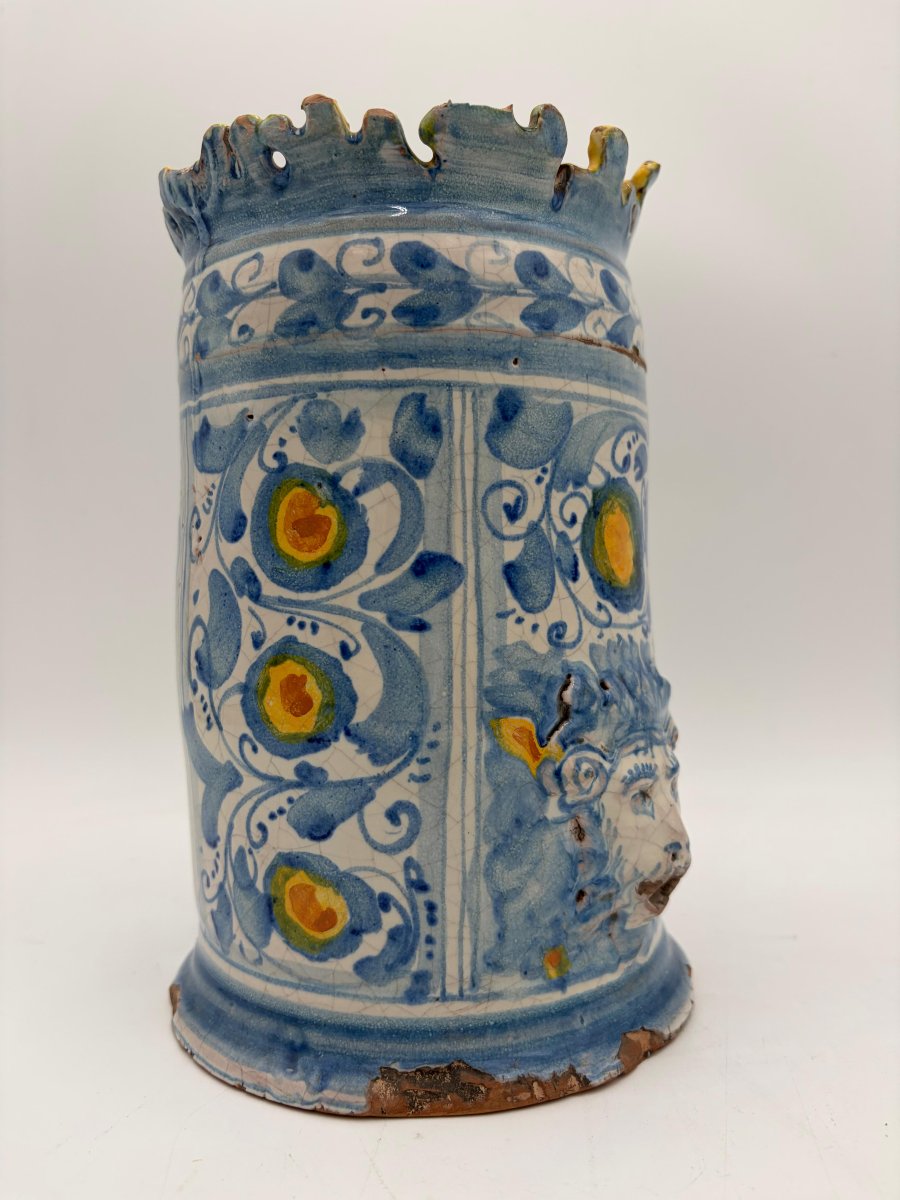 Fontana lavamani da sacrestia in maiolica di Caltagirone – XVII secolo-photo-3