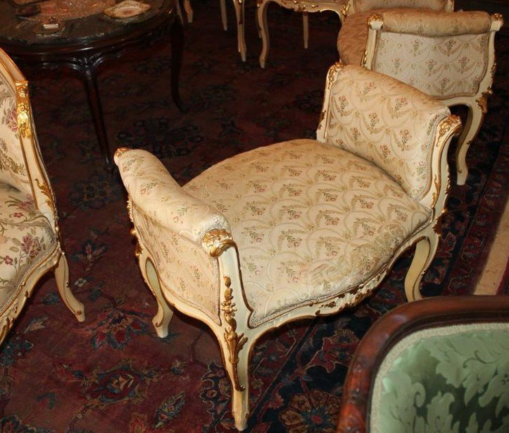 Grande Salone Luigi XV in Lacca e Oro 14 Pezzi-photo-1