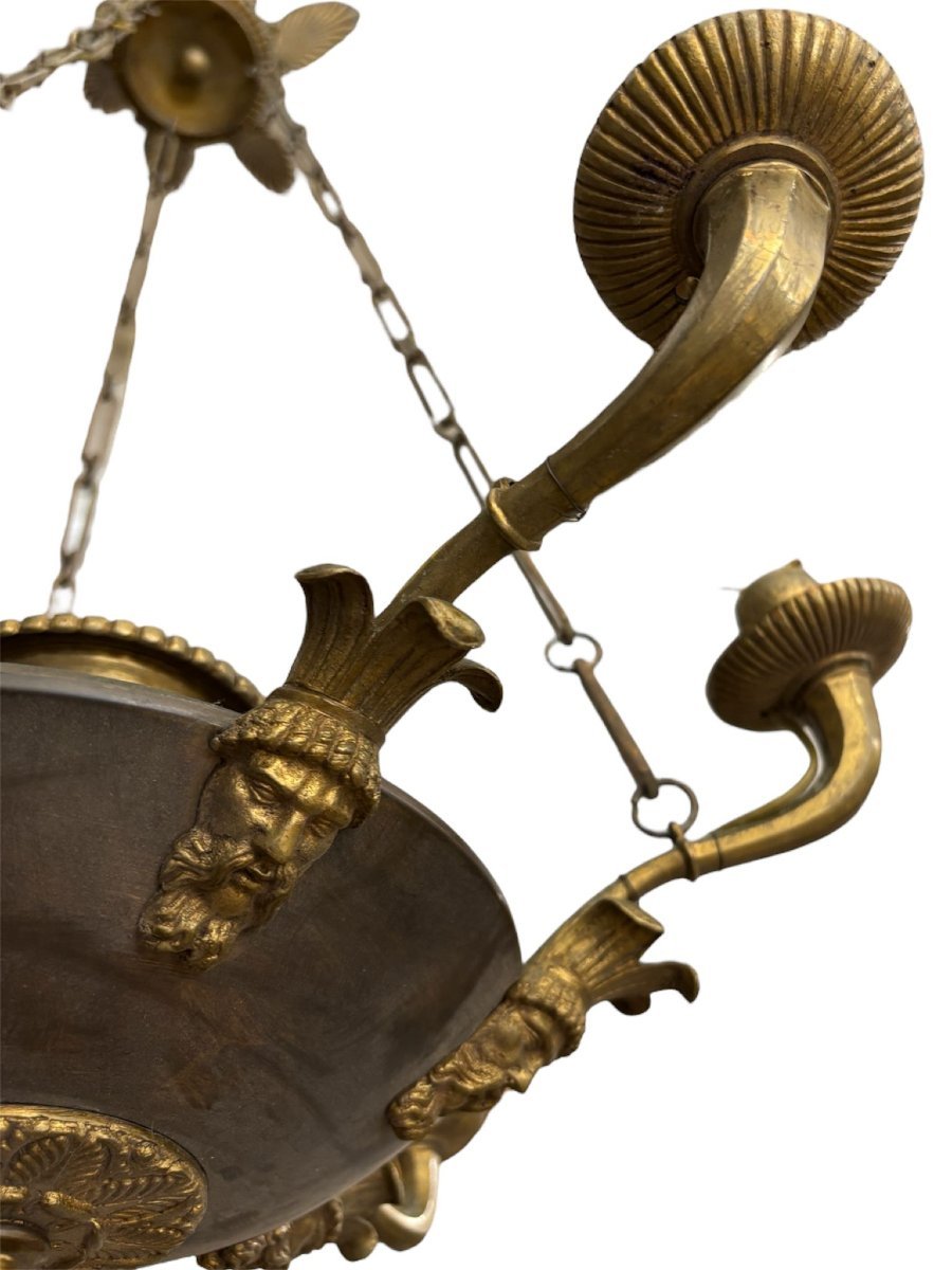 Lampadario in bronzo, stile impero. -photo-3