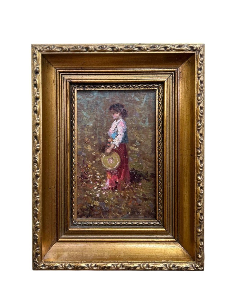 Ritratto di donna, olio su tavola, XX secolo.