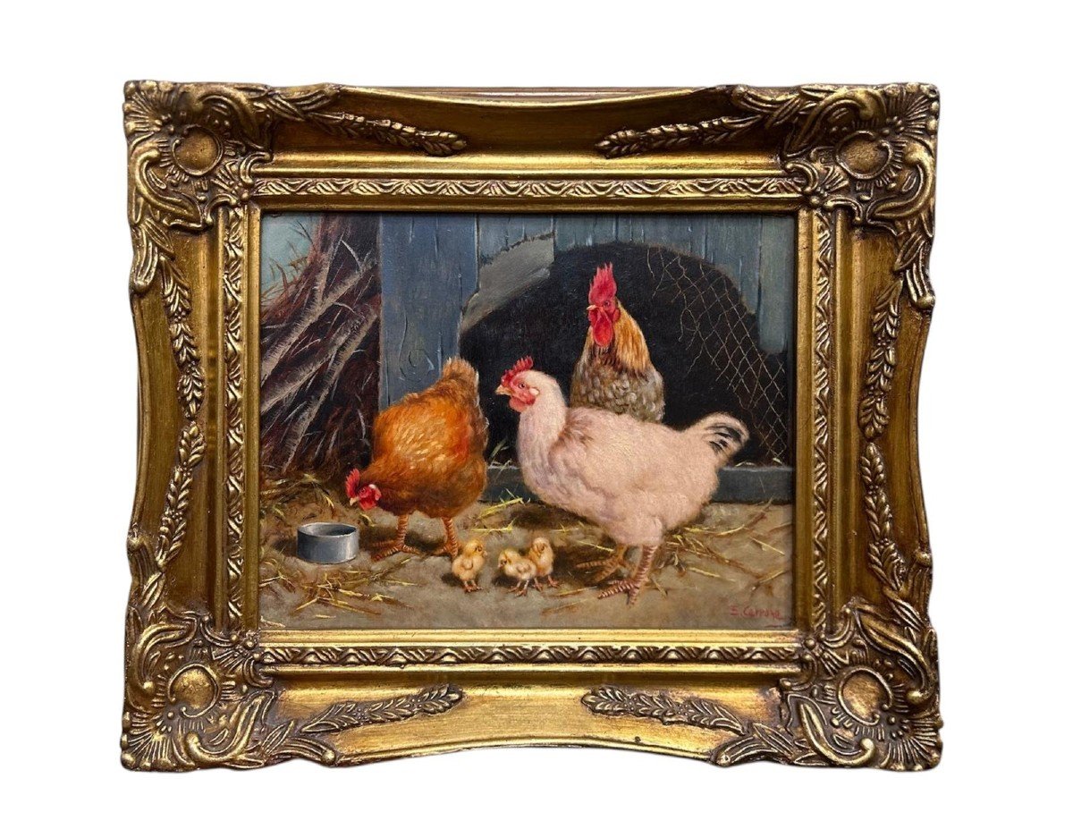 Eduardo Cerrone (Napoli 1935-2011), Galline.