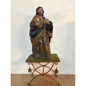 Scultura lignea policroma e dorata –San Luca Evangelista 
