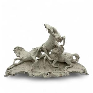 Gruppo scultorio raffigurante la lotta dei cavalli – inizi del XX secolo