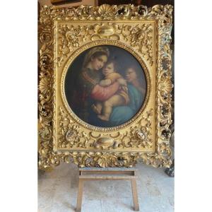 Dipinto raffigurante Madonna col Bambino (copia da Raffaello, “Madonna della Seggiola”)