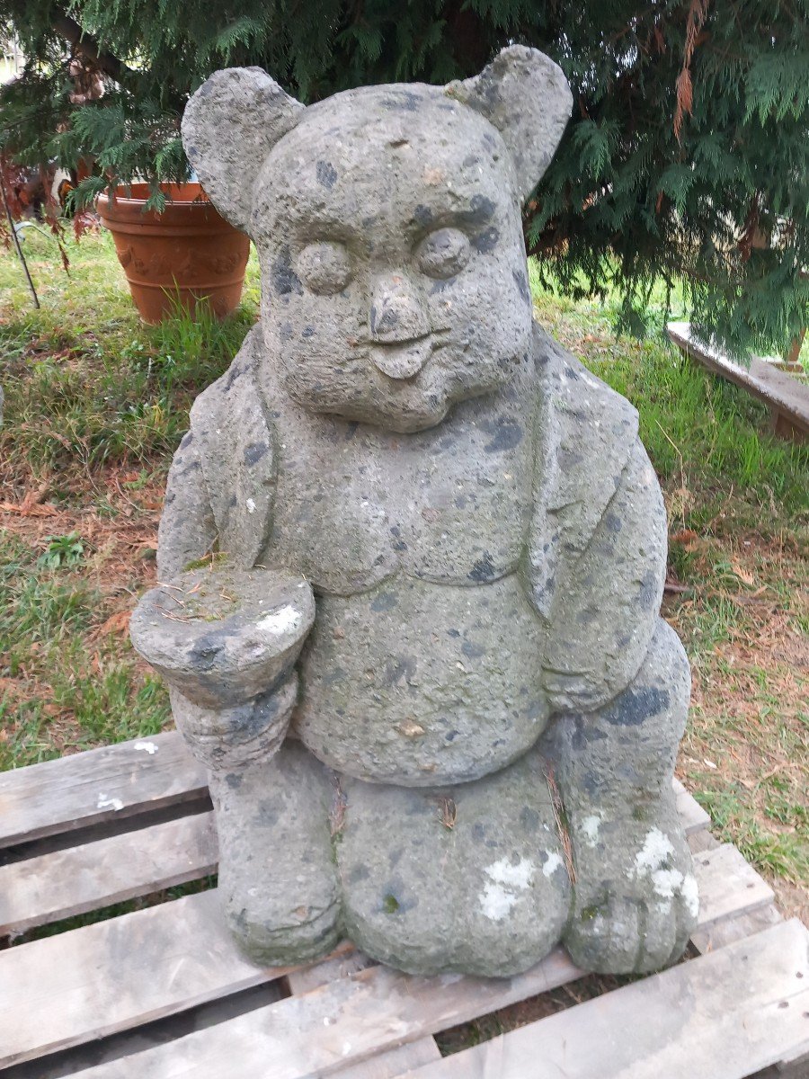 Antica scultura in pietra lavica - Orso, '800, Oriente-photo-1