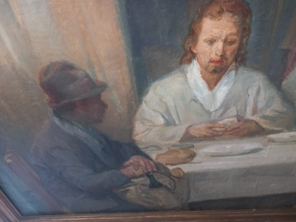 Dipinto - La simulazione della cena di Emmaus, '900-photo-1