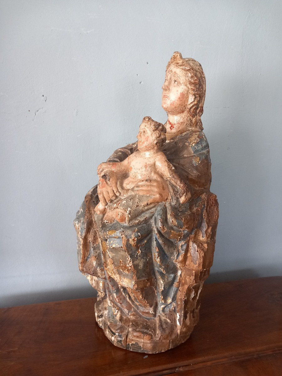 Scultura Madonna con Bambino, fine '500, Italia-photo-4