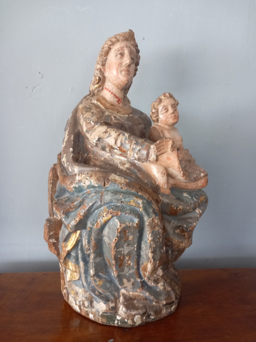Scultura Madonna con Bambino, fine '500, Italia-photo-3
