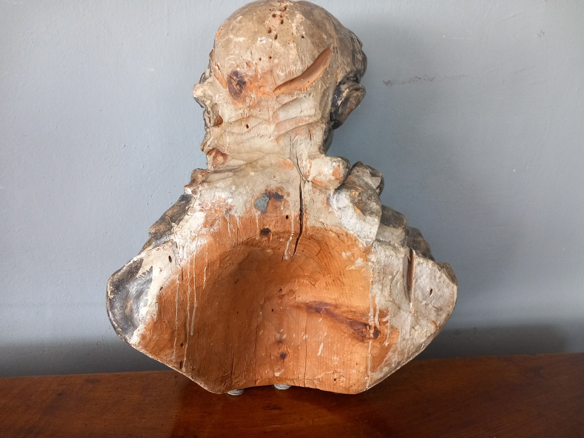 B﻿usto in legno - Giovane Imperatore, '600, Roma-photo-4
