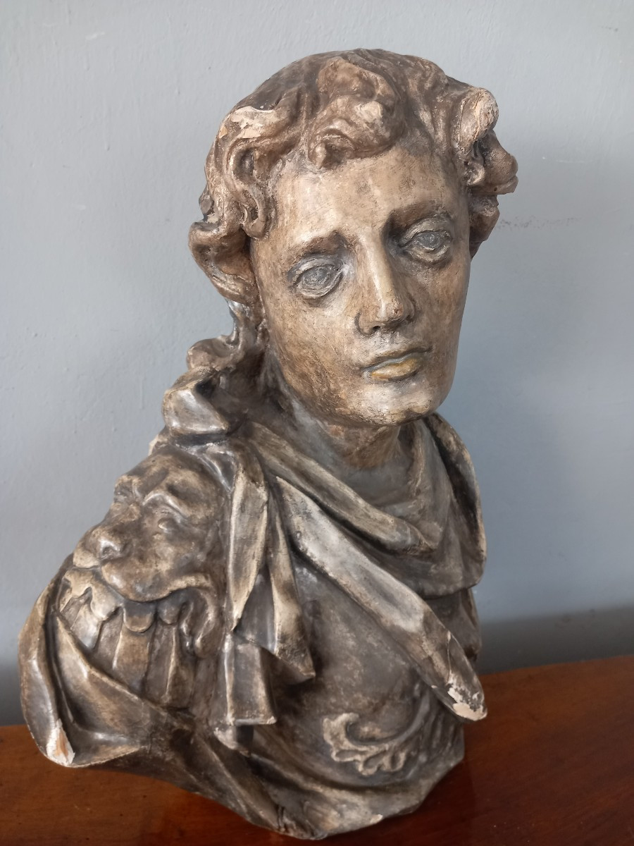 B﻿usto in legno - Giovane Imperatore, '600, Roma-photo-1