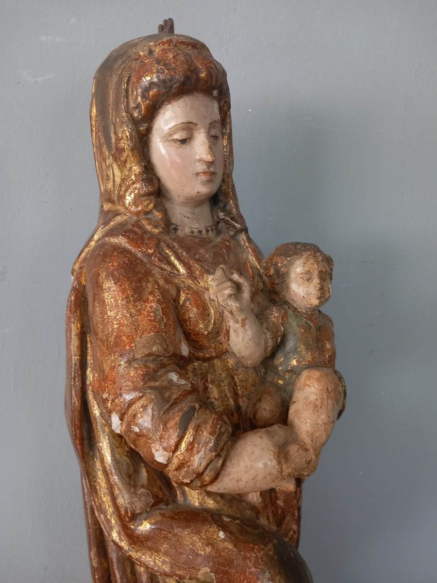 Scultura in legno - Madonna con Bambino. '500, Italia -photo-3
