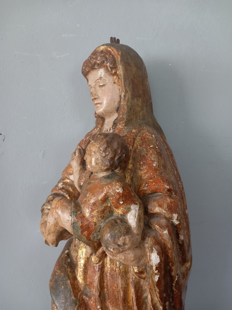 Scultura in legno - Madonna con Bambino. '500, Italia -photo-4