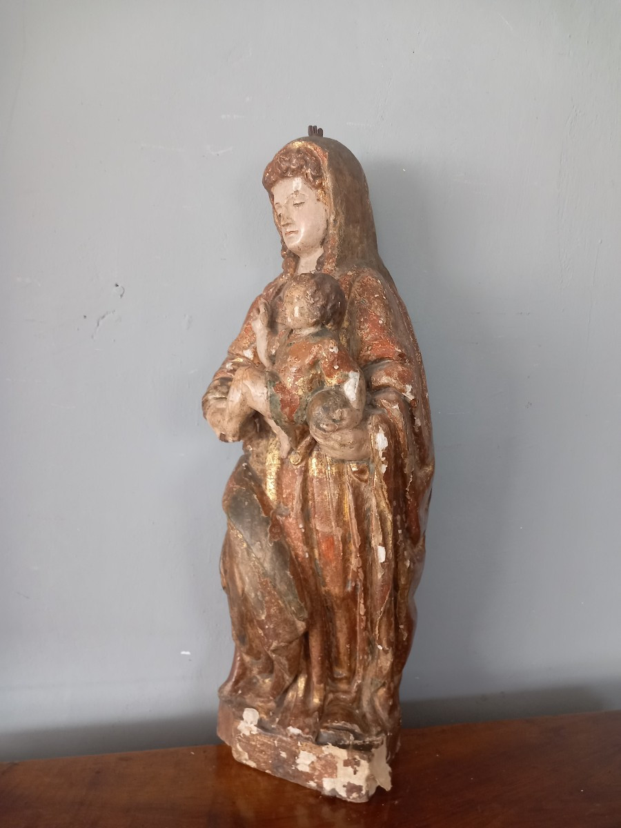 Scultura in legno - Madonna con Bambino. '500, Italia -photo-1