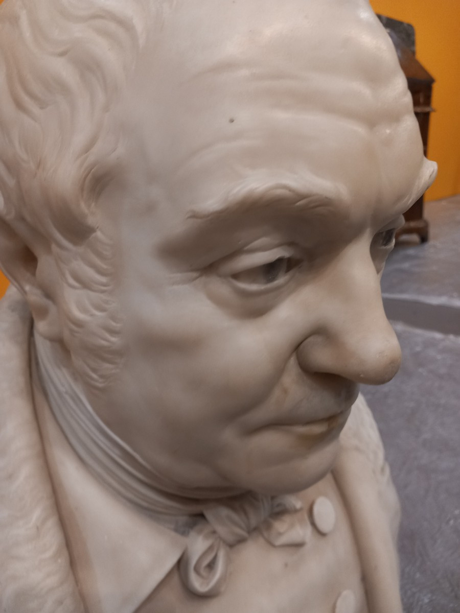 Busto in marmo biancone di Carrara, Nobiluomo -photo-3