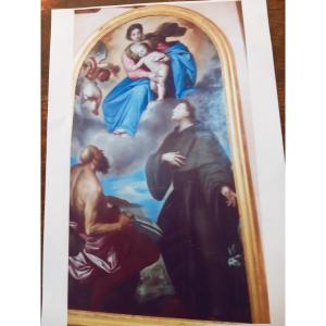 Grande dipinto - Madonna con Bambino, Ss. Girolamo e Antonio da Padova, '600, Venezia 