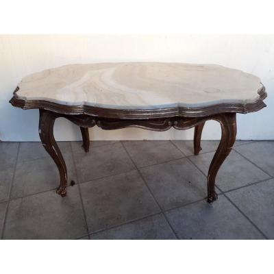 Table Basse élégante Avec Plateau En Onyx.  Epoque Napoléon III, Piémont  