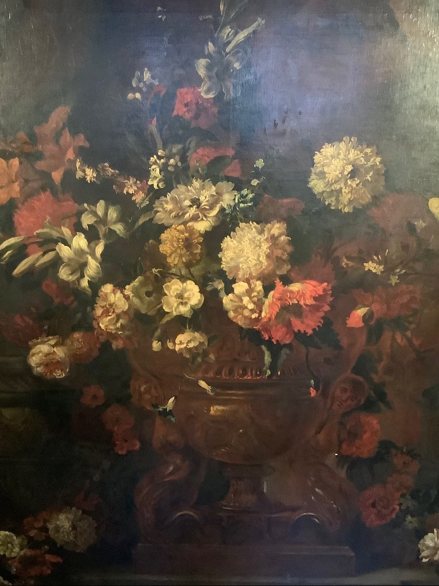 Grande olio su tela natura morta fine XVII secolo-photo-2
