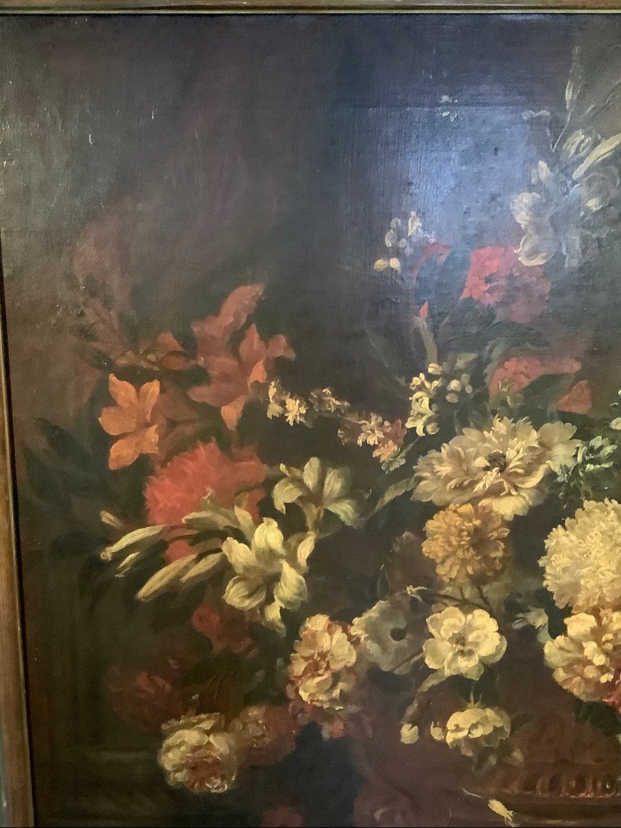 Grande olio su tela natura morta fine XVII secolo-photo-3