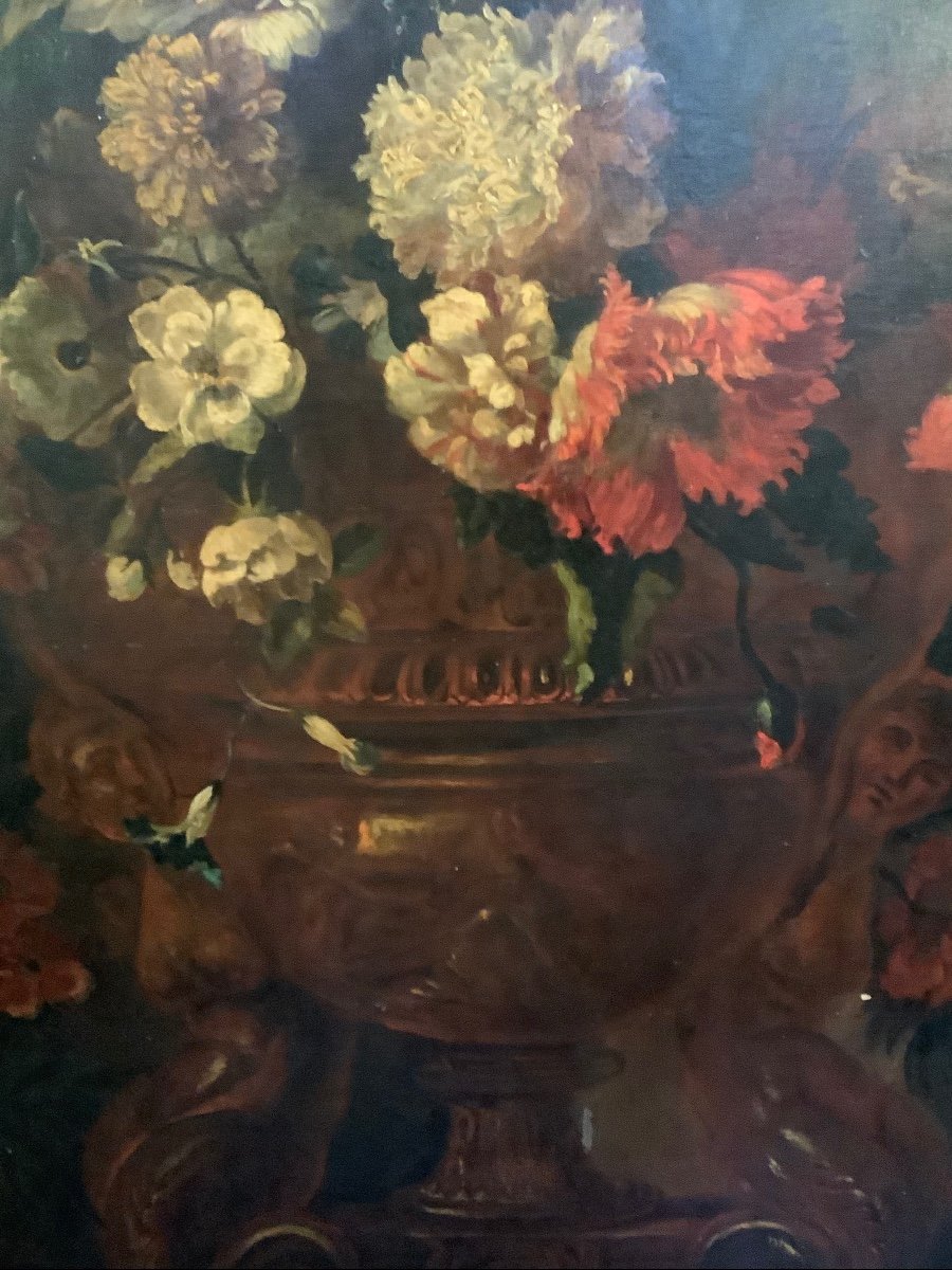 Grande olio su tela natura morta fine XVII secolo-photo-4