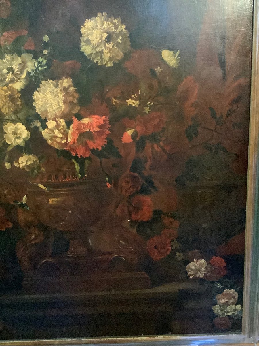 Grande olio su tela natura morta fine XVII secolo-photo-1