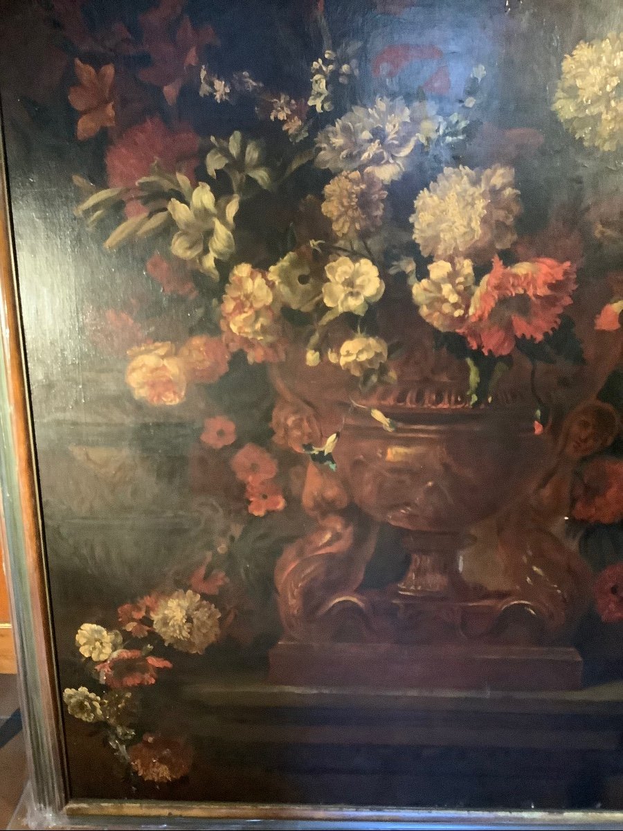 Grande olio su tela natura morta fine XVII secolo-photo-3