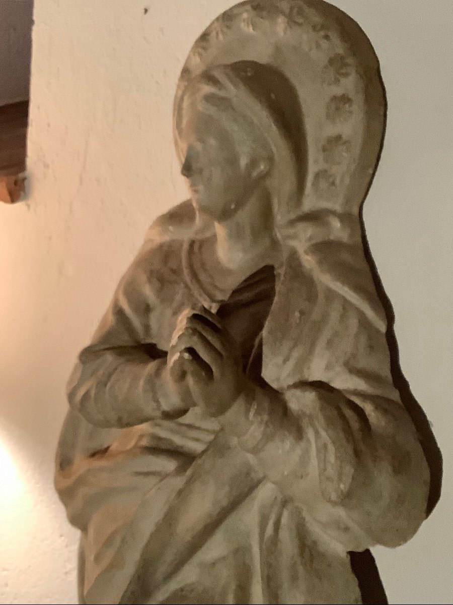 Madonna con angeli in papier mache’ Ep XIX secolo-photo-2