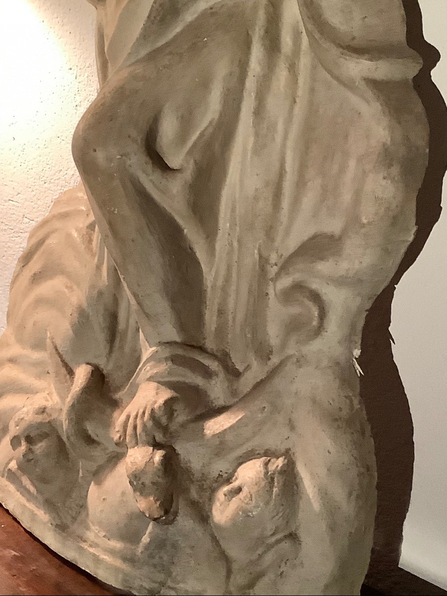 Madonna con angeli in papier mache’ Ep XIX secolo-photo-3