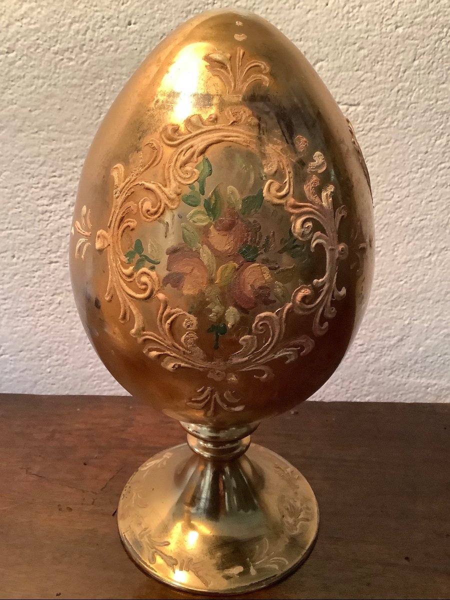 Uovo in vetro dorato Murano Ep XX secolo-photo-2
