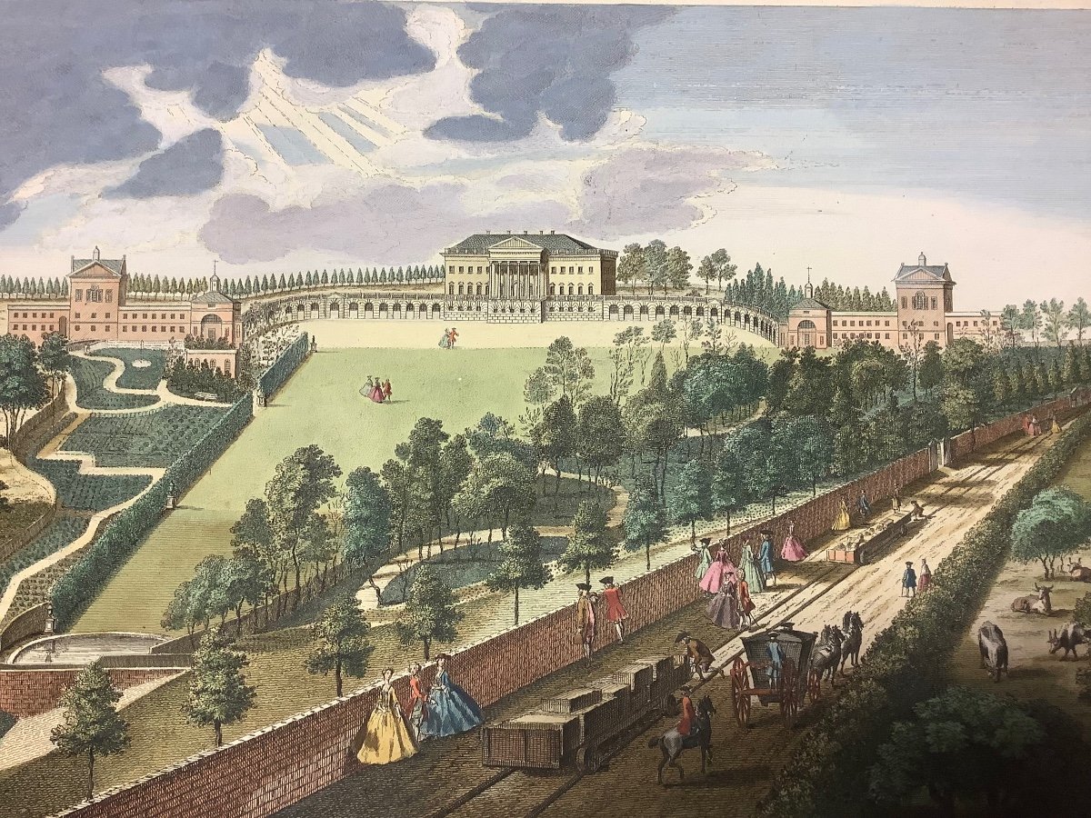 Incisione raffigurante residenza di Prior Park Inghilterra Ep 1752-photo-2