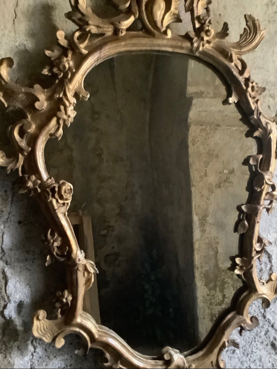 Coppia di specchiere in legno intagliato e dorato Venezia Ep XVIII secolo-photo-1
