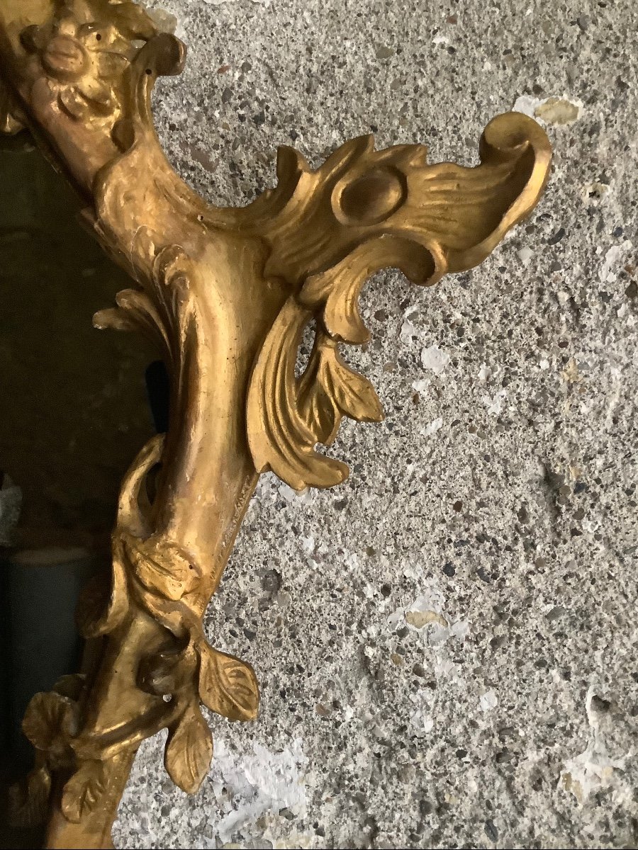 Coppia di specchiere in legno intagliato e dorato Venezia Ep XVIII secolo-photo-4