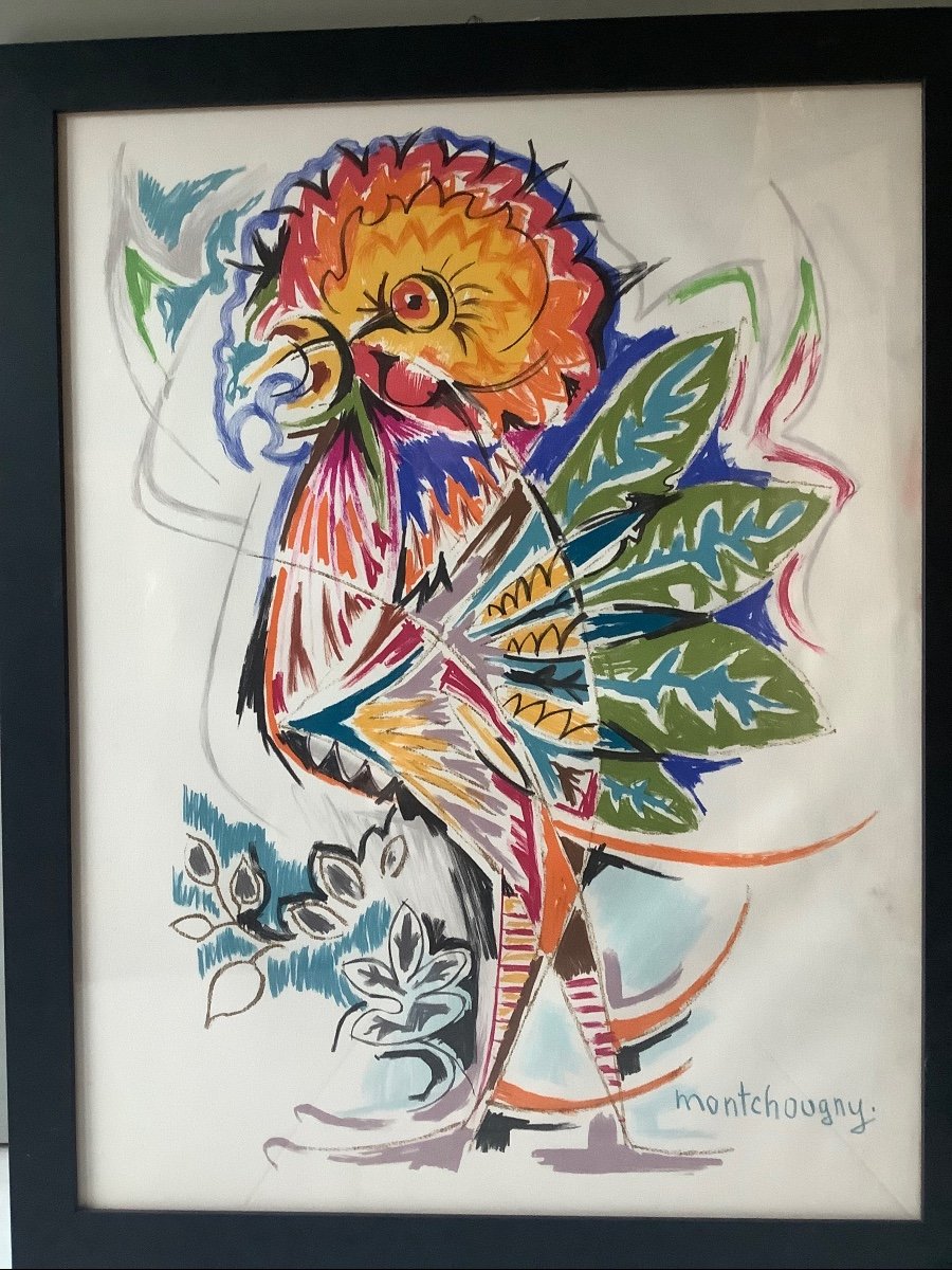 Litografia metamorfosi del gallo di montchougny Ep 1960-photo-2