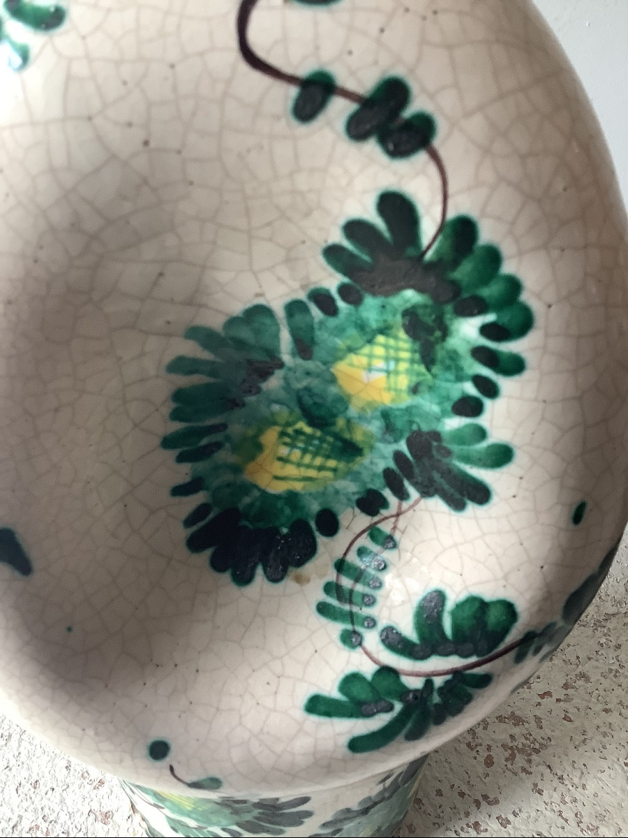 Albarello in maiolica con anse decorato con fiori Ep 800-photo-4