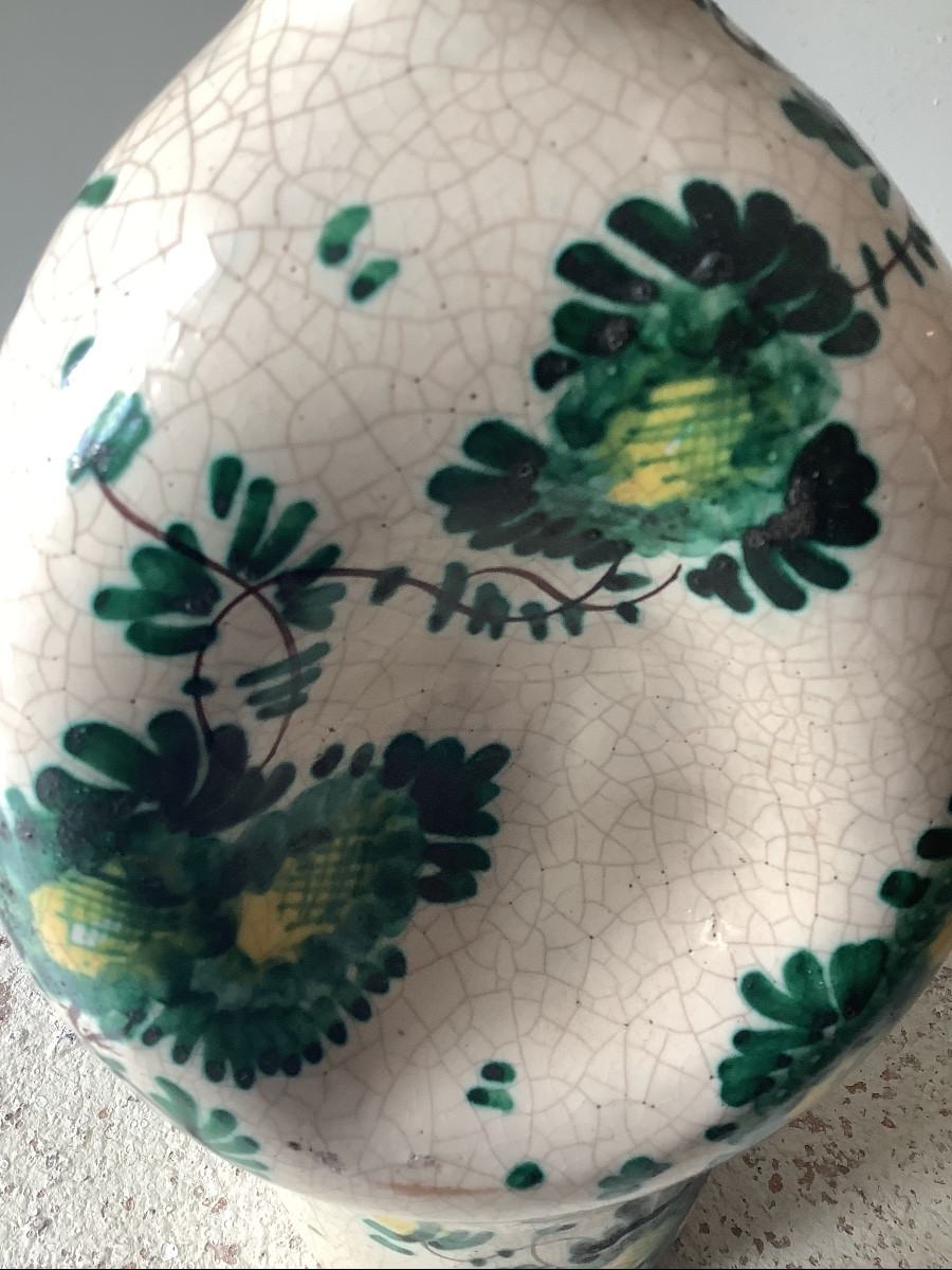 Albarello in maiolica con anse decorato con fiori Ep 800-photo-1